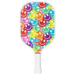 Franklin Sports Youth Paddle - Smiley Face Graphic: Fiberglass Racquet Picklebal